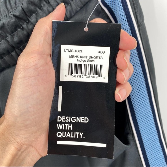 NEW Lvl Level Ten Mens Knit Drawstring Shorts in Indigo Slate - Picture 10 of 15